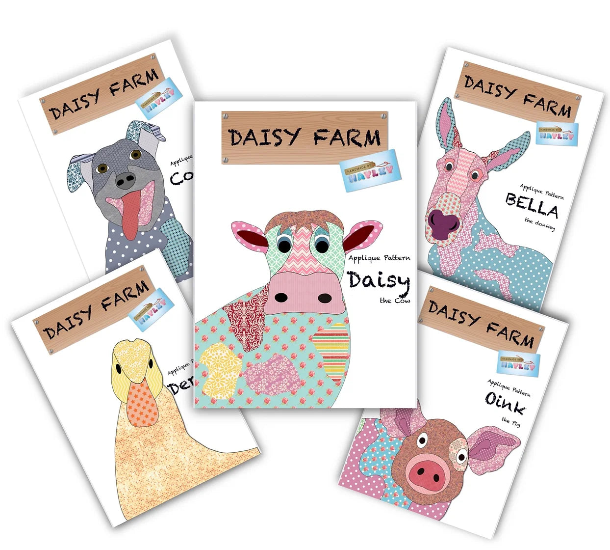 Daisy Farm DAISY FARM APPLIQUE PATTERNS (PAPER VERSION) SET OF 5 – Handmade by Hayley