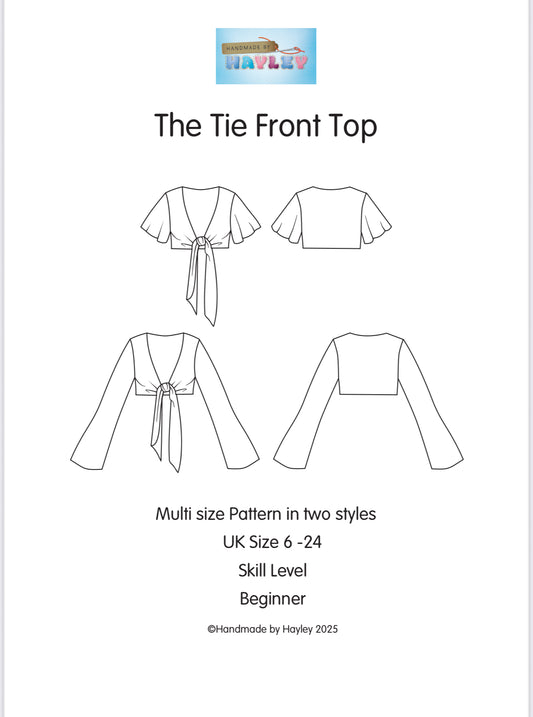 Tie Front Top - Multi-size Pattern
