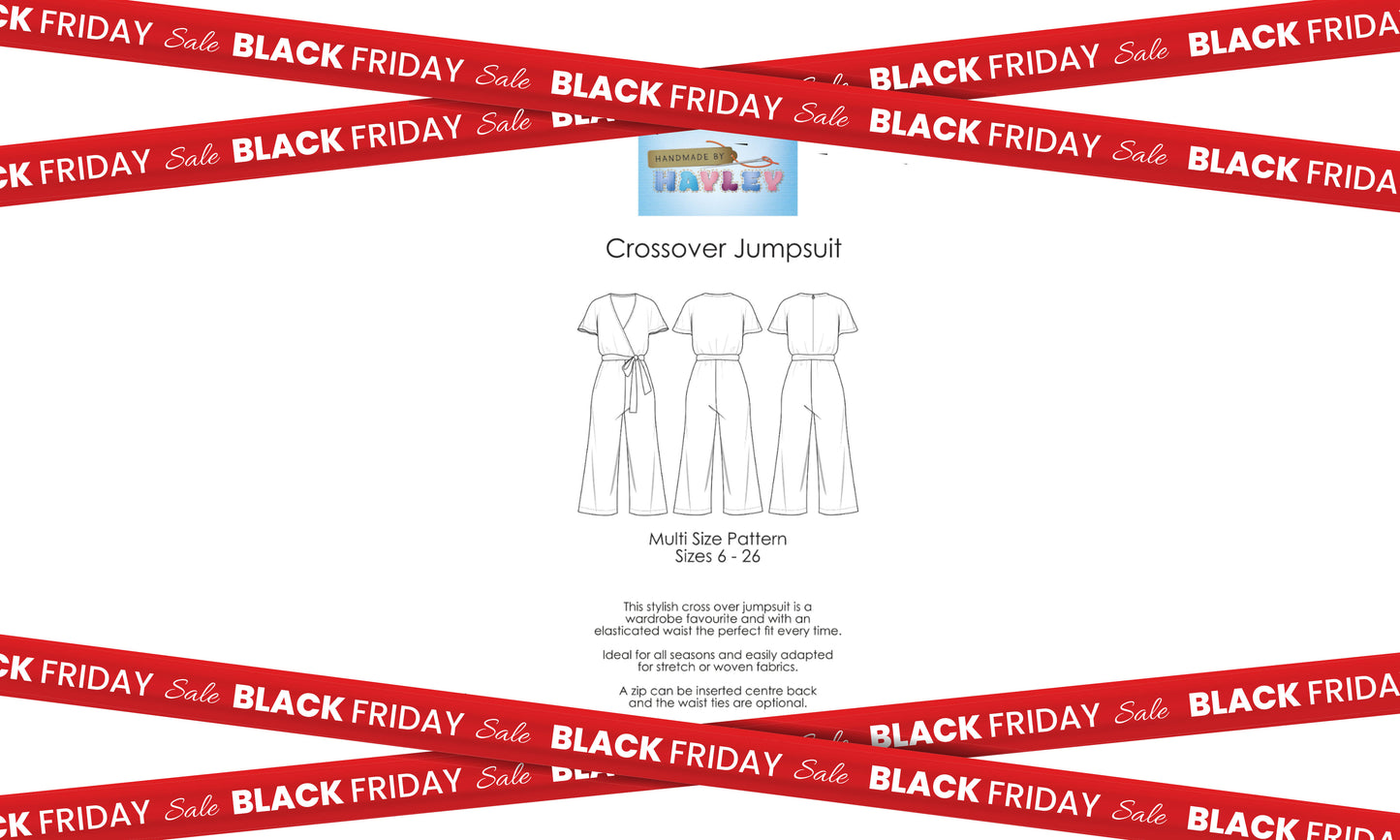 Crossover Jumpsuit Sizes 6 -26 Pattern